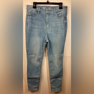 Old Navy Rockstar Super Skinny Jeans Women 14 Extra High Rise Light Wash Stretch